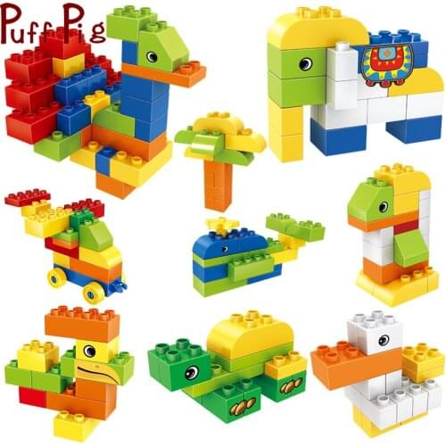 278pcs DIY Big Size Building Blocks DIY Model Animal Funnel Slide Creative Educational Bricks Toys for Children Gift
