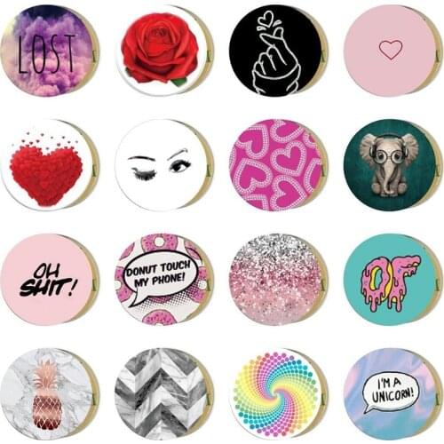 Cartoon Cute Pattern 40x0.3mm Round Metal Plate Disk For Magnetic Air Vent Car Mount Car Phone universal phone car Holder