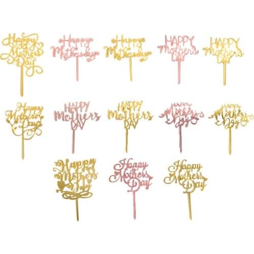 Mom Birthday Cake Decoration Happy Mothers Day Acrylic Baking Cake Decoration Topper Cake Decorating Supplies