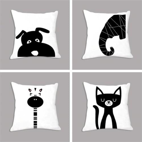 Kawaii Penguin Elephant Giraffe Minimalist Seat Cushion Cartoon Animal Throw Pillow Decorative Cushion for Baby Children Gift