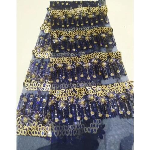 Fashion layered tassel sequins French tulle lace fabric skirt design fabric African lace fabric