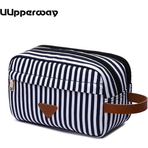 Fashion Design Mens Clutch Bag Blue Striped Canvas Handbag Small Tote bags Leather Envelope Bags Mini Pouch Wrist Hand Bags