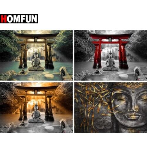 HOMFUN Full Square/Round Drill 5D DIY Diamond Painting "Religie Boeddha" Embroidery Cross Stitch 5D Home Decor Gift