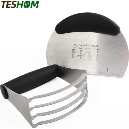 New Pastry Cutter Set Pastry Blender and Dough Scraper Stainless Steel Dough Cutter/Blender Scraper Set for Kitchen Baking Tool