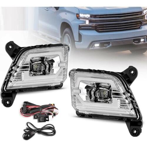 Led Fog Lamp Set Switch Kit Drl For Chevrolet Solode Silverado 19-20