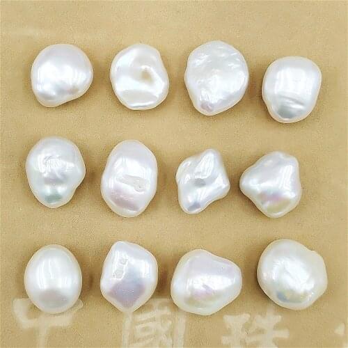 Natural Freshwater Pearl Baroque Beads 11mm Exquisite Irregular Half Hole Pearl Round DIY Bracelet Necklace Earring Accessories