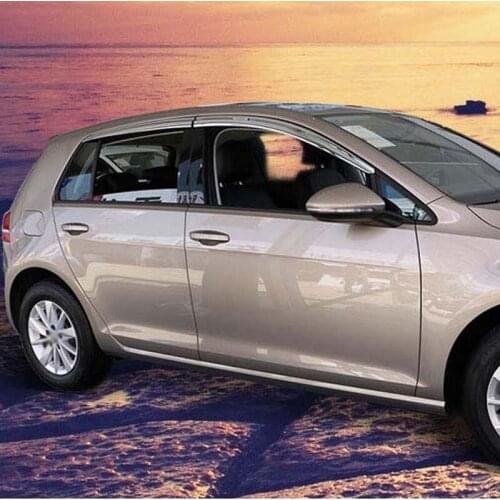 Brand New 1 Set Chrome Side Rain Guard Deflectors Vent Sun Shade Window Visors For VolksWagen Golf 7 2014-2018