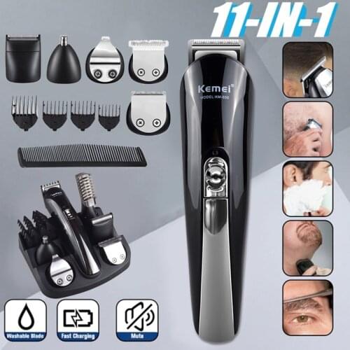 Kemei 600 11 in 1 Electric Hair Beard Trimmer Rechargeable Hair Clippers Shaving Machine Men Styling Tools Shaver Razor KM-600