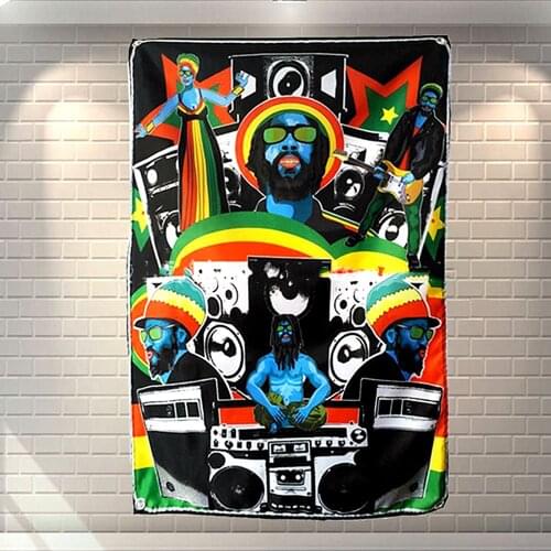 Rock Band \ Hip Hop \ Heavy Metal \ Regga Poster Four-hole Flag Banner Tapestry Vintage Wall Art Bar Cafe Home Decoration B2