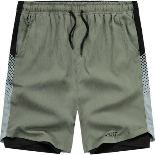 Men Sports Leisure Boy Shorts Bump Color Stitching False Two Five Minutes Of Pants Joker Draw String