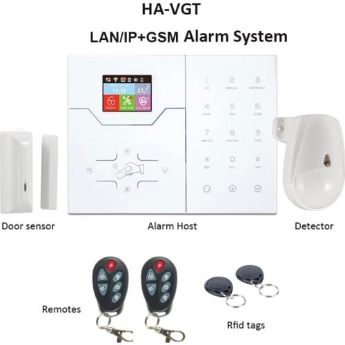 Focus HA-VGT LAN RJ45 IP Alarm System Home Intruder Security Color Screen APP Control French Menu House Alarms