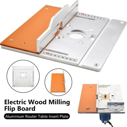Aluminium Router Table Insert Plate Table For Woodworking Benches Electric Wood Milling Trimming Machine Flip Plate Guide Table