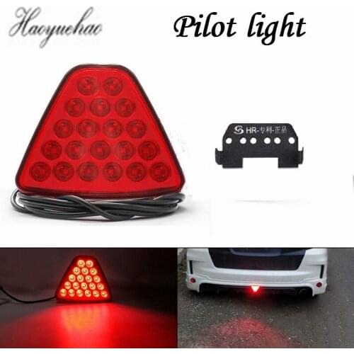 Led Car Rear Strobe Warning Light Waterproof Brake Light Triangle Fog Lamp Red Taillight Anti Collision Signal Lamp Auto Styling