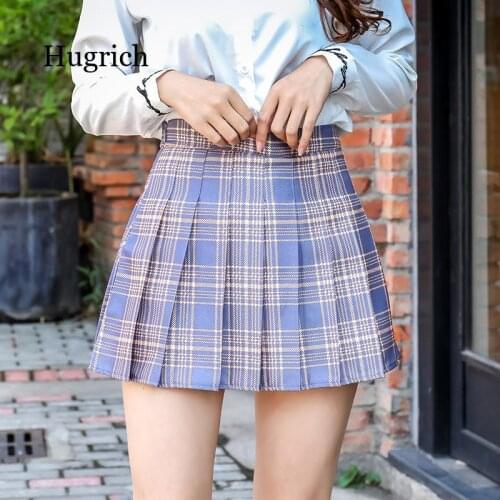 XS-2XL Plaid Summer Women Skirt 2020 High Waist Stitching Student Pleated Skirts Women Cute Sweet Girls Dance Mini Skirt