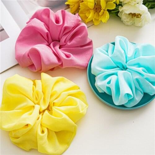 Oversize Hair Scrunchies Women Big Hair Tie Fluorescent Color Scrunchie Elastic Hair Bands Girls Donut Grip Loop Ponytail Holder