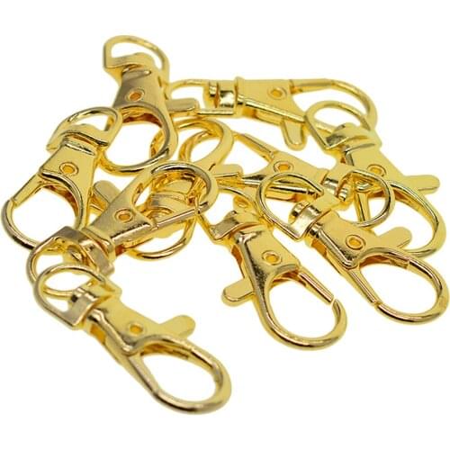10Pcs Small Gold Plated Lanyard Hook Swivel Snap For Lobster Clasp Clips Key