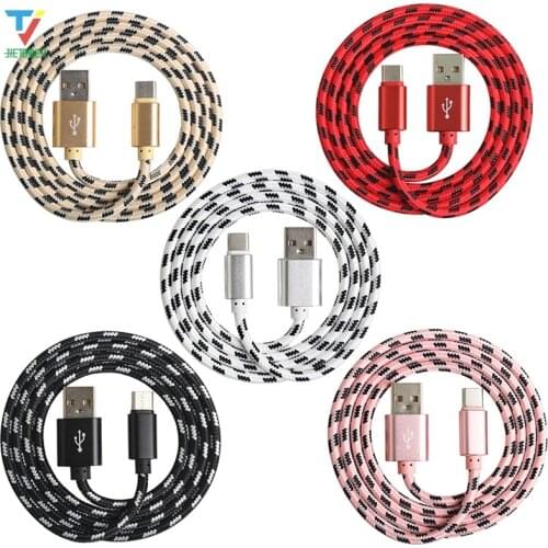 100pcs/lot Lattice Braided Charging Data Cable High quality Core 1 2 3 m Fast chargering Type-c 8pin for iphone for samsung 5pin