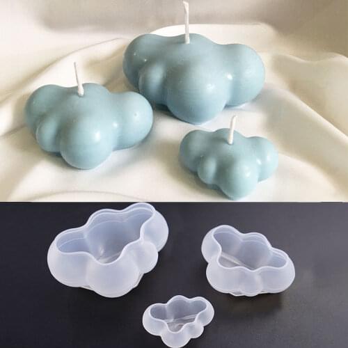 3D Cloud Shape Candle Mold Silicone Mold Cute Jewelry Soap Making Mold Handcraft Ornaments Resin Clay Wax Mould Home Decoration