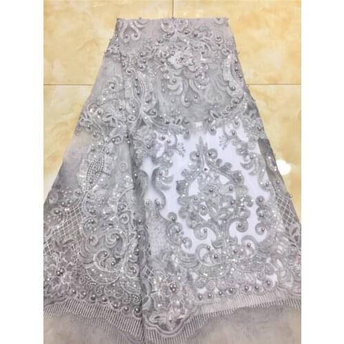 5yards super quality tulle YG-602 mesh lace for sawing dress embroidery net fabric with beads