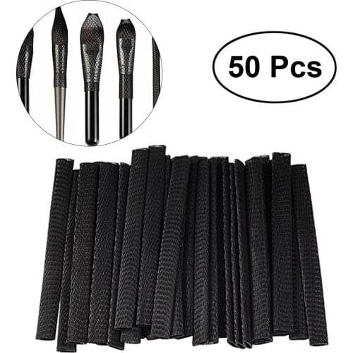 50pcs Makeup Brush Mesh Cover Cosmetic Brush Protector Net Sleeve Guards