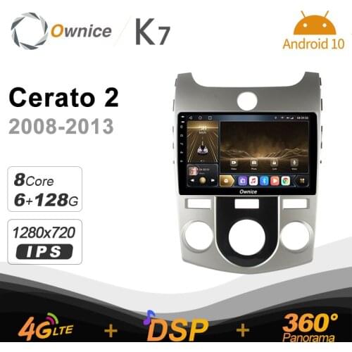 Ownice K7 6G+128G Ownice Android 10.0 Car Radio For KIA Cerato 2 2008 -2013 GPS 2din 4G LTE 5G Wifi autoradio 360 SPDIF 1280*720