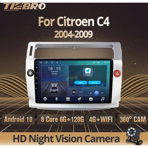 Car Radio For Citroen C4 C-Triomphe C-Quatre 2004-2009 Multimedia Video No 2 Din Dvd Player Android 10 GPS Navigation Accessory