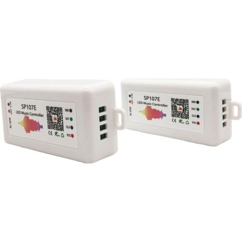 SP107E Bluetooth LED Music Controller Pixels IC SPI Music By Phone APP For WS2812 WS2813 WS2811 SK6812 LED Strip Light Tape