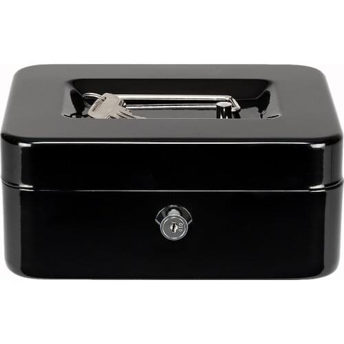 CB152 Stainless Steel Small Safe Box Cash Box Black chip box carry convenient 180821313