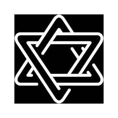 Black/Sliver Star of David Symbol Car Rear Glass Sticker Waterproof Vinyl Art Car Side Pattern Decor Sticker S1078