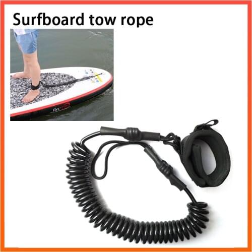 10FT Surfboard Leash Surfing Stand Up Paddle Board Leash Coiled Cord SUP for All Types of Surfboards