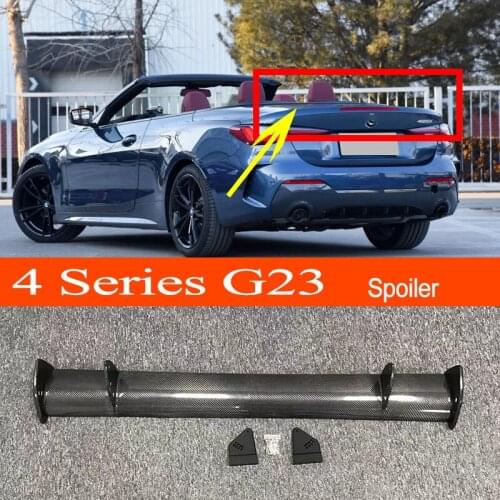 G23 Real Carbon Fiber GT-style Car-styling Sporty Rear Trunk Wing Spoiler for BMW 4 Series G23 Convertible 2021 2022 2023