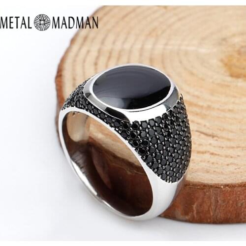 Black Zircon Ring 925 Sterling Silver For Men Women Black Enamel Rings Vintage Personalize for Lovers Silver 925 Fine Jewelry