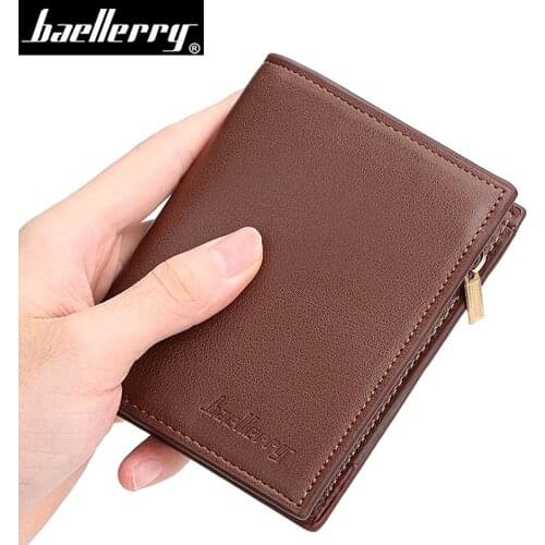 Baellerry New Men Short Wallet leather Purse Fashion high quality Male clutch Bag With Card holder coin pocket guarantee