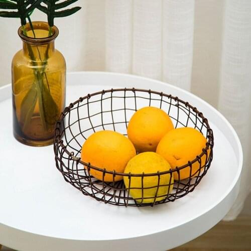 Retro Hand-woven Storage Fruit Basket Desktop Debris Baking Bread Dessert Basket Vegetable And Fruit Picnic Basket