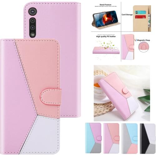 Flip Phone Case for Motorola Moto G9 Plus G8 Play One Macro E6 Plus G7 Power E5 Leather Cover Splicing Wallet Full Protect Capa