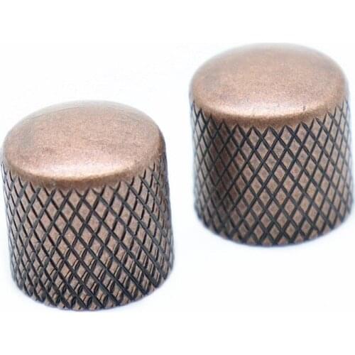 1pcs/2pcs Metal Guitar Knobs Potentiometer Dome Knob Control Knob Volume Audio for Electric Guitar Bass Red copper