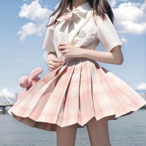 JK Sweet Japanese Uniform Two-Piece Pleated Skirt Hipster Uniformes Estudiantes Japan School Uniform Women Clothing Sailor Dress