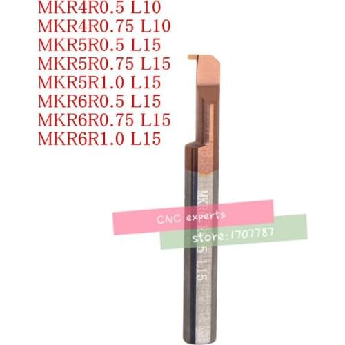 MKR4R0.5/MKR4R0.75 L10,MKR5R0.5/MKR5R0.75/MKR5R1.0 L15,MKR6R0.5/MKR6R0.75/MKR6R1.0 L15, grooving solid carbide tools small bores