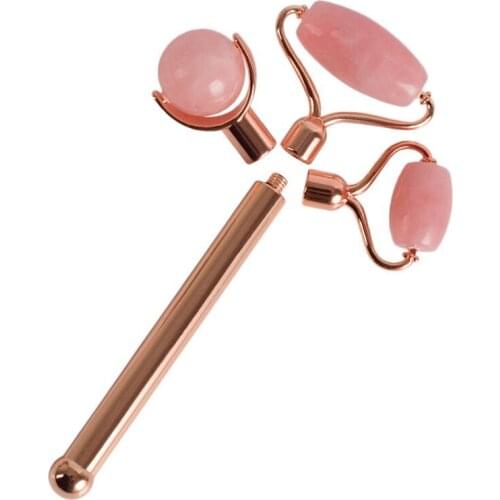 Jade Roller for 3 in 1 Face Roller Massager Quartz Roller Massager Skin Tightening Lifting Skin Massager