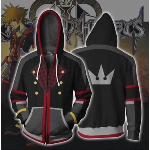 2018 New Man women Kingdom Hearts III Sora Cosplay 3D hoodies autumn winter Sweatshirt 3d printing jacket coat Anime 3D hoodies