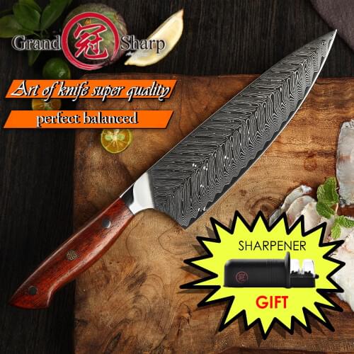 Chef Knife 67 Layers Japanese Damascus Kitchen Knives vg10 Japanese Damascus Steel Slaughter Cooking Home Tools Rosewood Handle