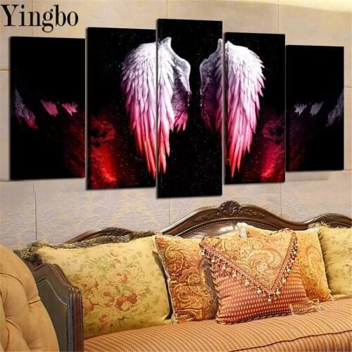 Full Drill DIY Angel Wings 5D Diamond Painting Cross Stitch Diamond Embroidery Patterns rhinestones Diamond Mosaic puzzle 5 pcs