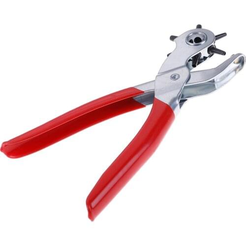 Leather Belt Hole Punch Plier Eyelet Puncher Revolve Sewing Machine Bag Setter Tool Watchband Strap Household leathercraft