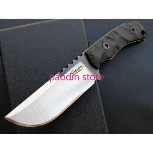 EF100 Straight Knife 440C Fixed Blade G10 Handle Camping Tactical Rescue Outdoor Hunting Fishing Knife EDC Survival Tool Knives