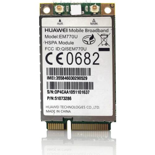 Unlocked Hua.Wei EM770U Dell 4PRVK 7.2Mbps HSUPA WCDMA / GSM / EDGE Mobile Broadband 3G Module card 850/1900/2100