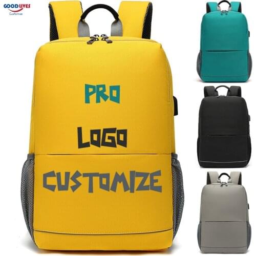 4 Colors Quality Laptop Backpack with USB Women Men Waterproof School Backpacks Business Work Backpack Bag Logo Customize 100081