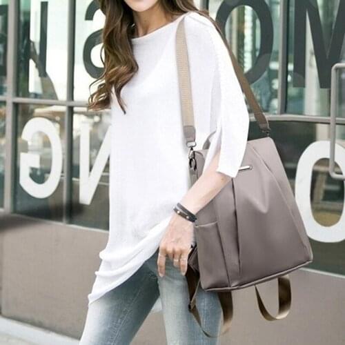 2021 Hot Womens Backpack Casual Nylon Solid Color School Bag Fashion Detachable Shoulder Strap Shoulder Bag