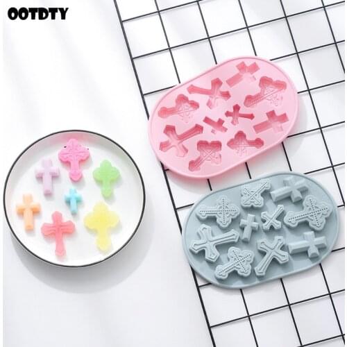 Cross Silicone Mold DIY Baking Tray Chocolate Cake Candy Fondant Mould Decoration with Holes Pastry Ice Cube Party Jelly Tools