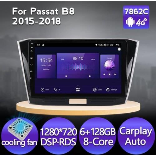 2021"Top Level System Android 11 6GB+128GB Car Navigation GPS Radio Player For Passat B8 2015-2018 Carplay+Auto DSP Cooling Fan