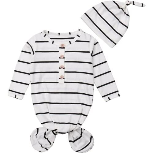 Infant Newborn Baby Stripe Crib Sleeping Bag Wrap Swaddle Clothes